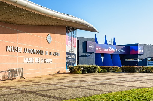 Musée Automobile de la Sarthe and gateway of the circuit of the 24 hours of Le Mans, France. découvrez le muséé automobile des 24 heures du mans